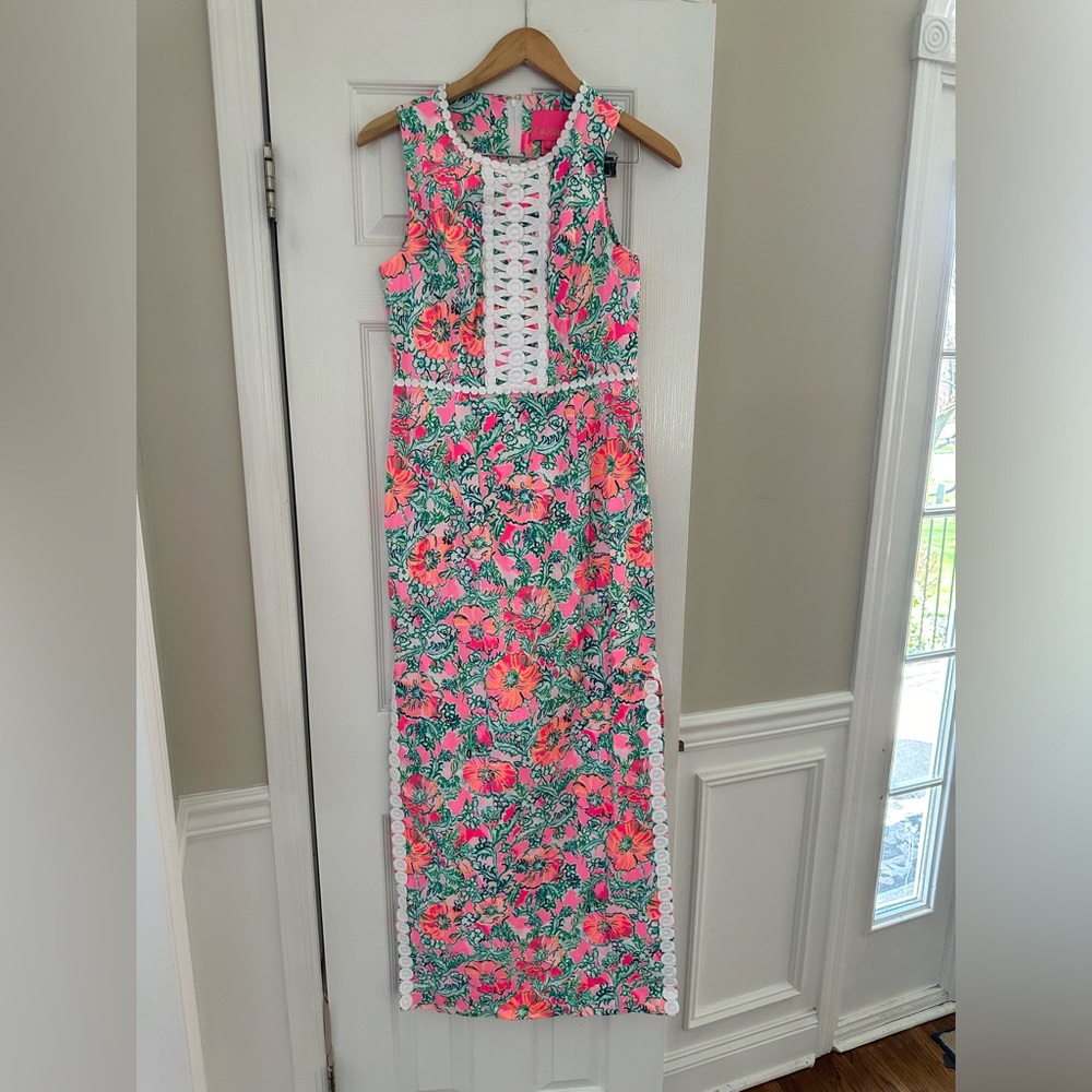Lilly Pulitzer Floral Maxi Dress - Pink and Green - Picture 6 of 6